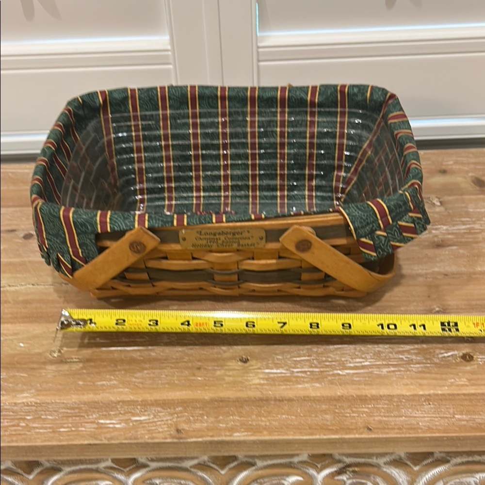 Longaberger Brown Holiday Cheer Basket with Green Liner - Picture 13 of 16